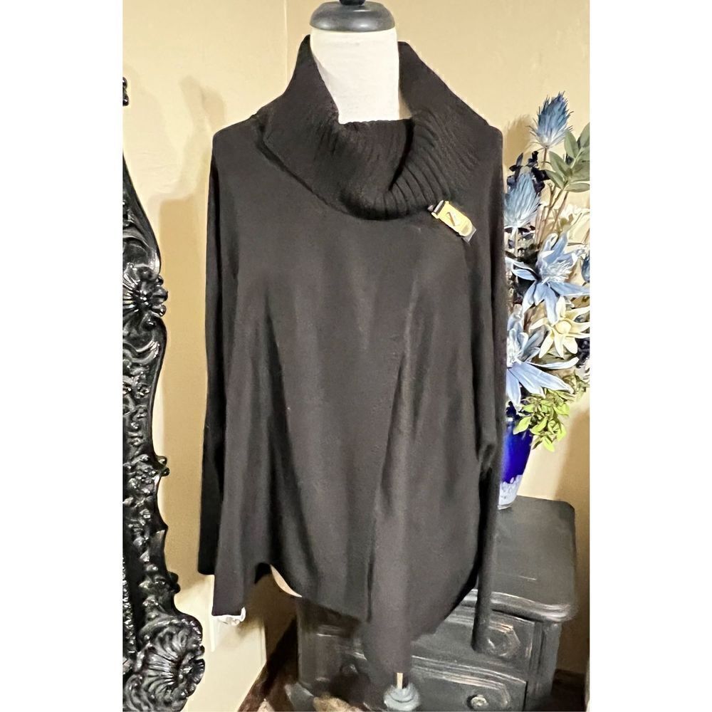 Calvin Klein Long Sleeve Black Turtleneck Tunic Sweater Size Small / Medium